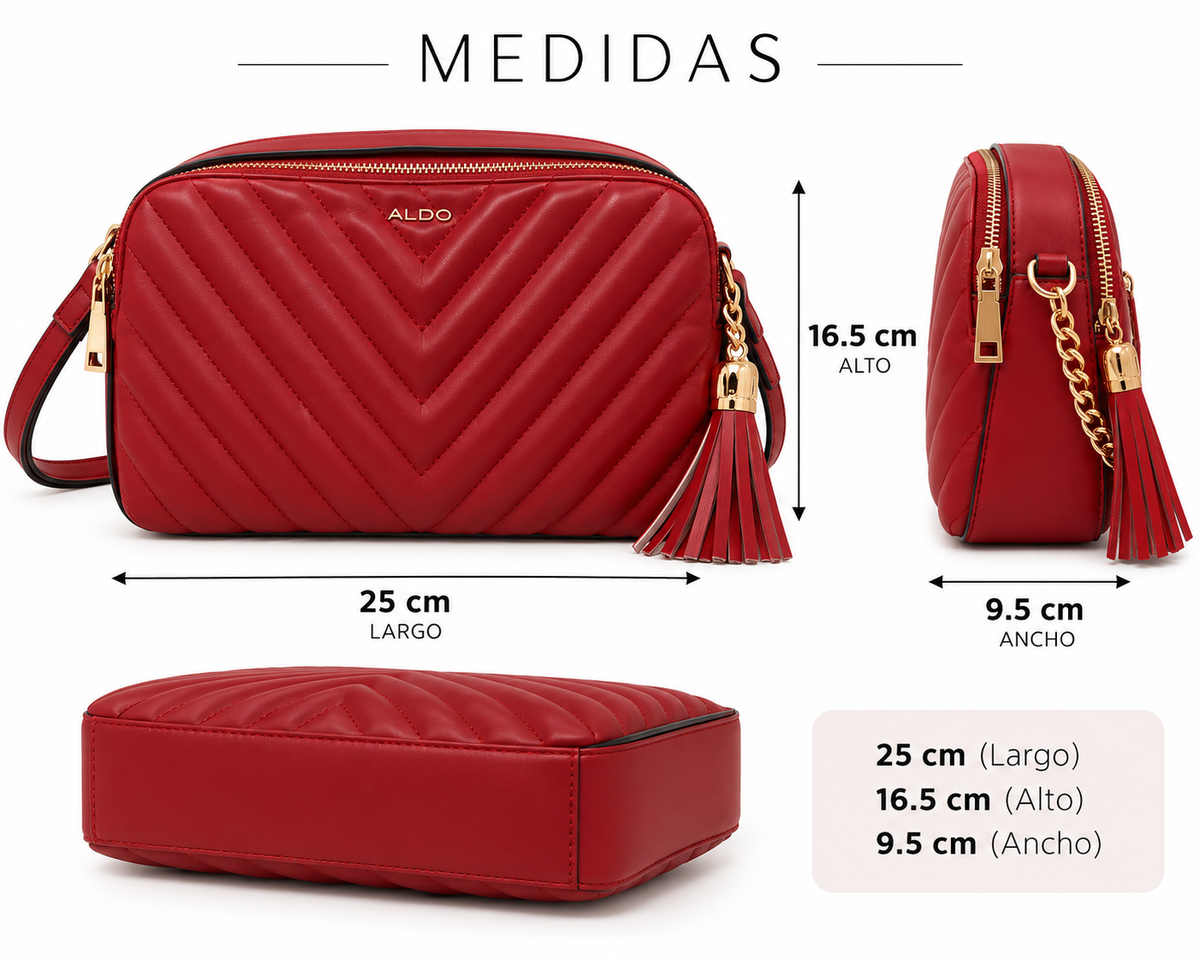 Bolsa ALDO Quilted Crossbody – Rojo